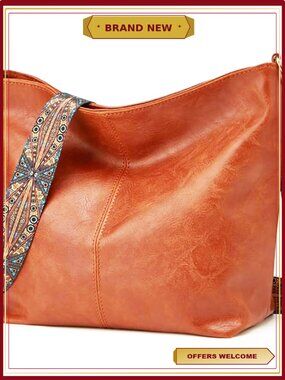 Vegan Leather Crossbody Hobo Bag for Women Chic Shoulder Handbag